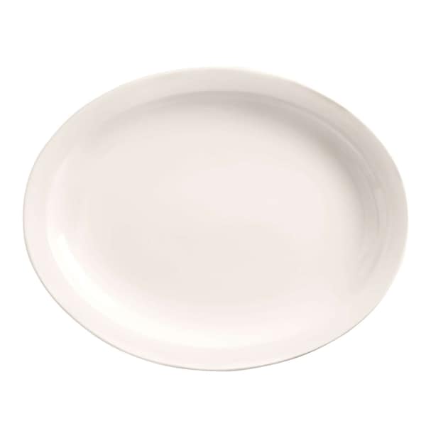 World Tableware Porcelana 11.5"x9" Bright White Narrow Rim Oval Platter, PK12 840-520N-17 - main